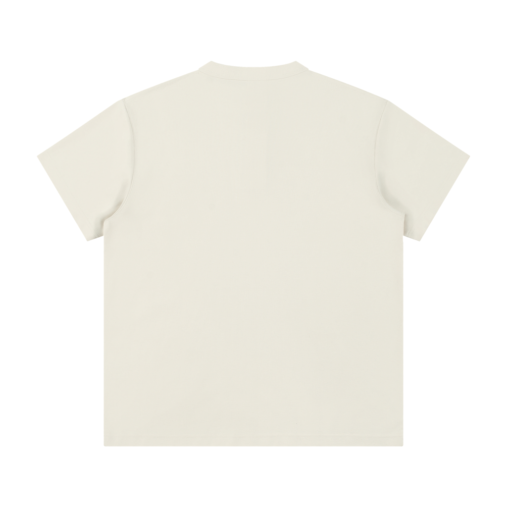 Textured Knit Henley Tee White Sands