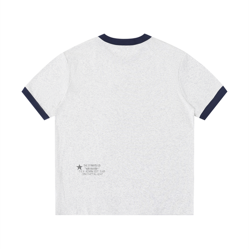Deux Corps Star Ringer Tee Heather Gray